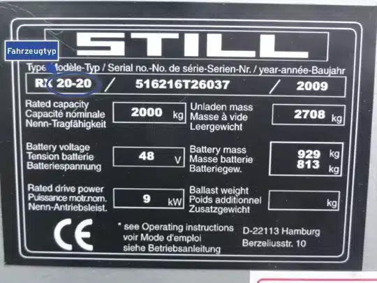 Still Typenschild